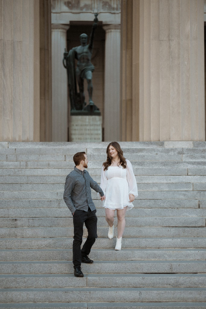 War Memorial Engagement Session with Callie and Josh, Nashville