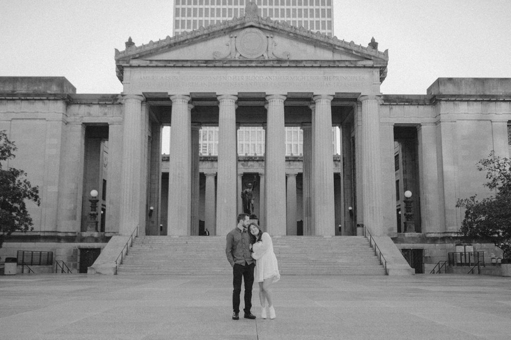 War Memorial Engagement Session with Callie and Josh, Nashville