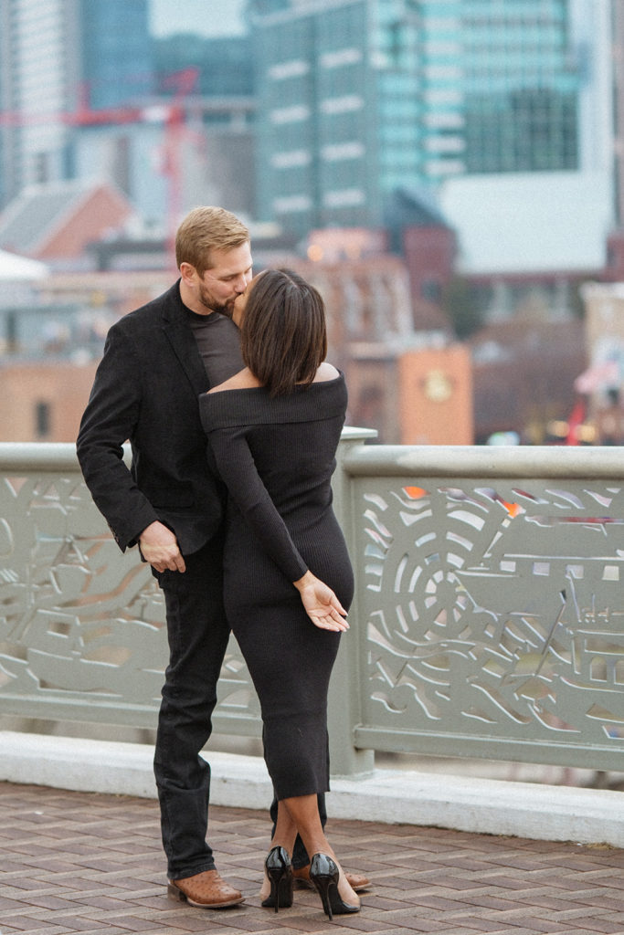 Pedestrian Bridge Engagement Session with Sarah and Aaron, Fall Marigold Photography